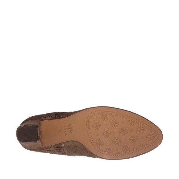 Isola New EVODA Suede Leather Boots Laser Cut Fashion Booties Women's NIB Brown - Picture 5 of 15